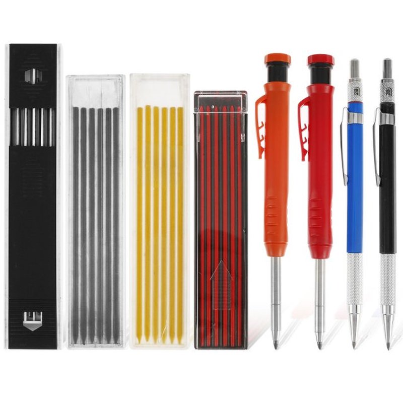 Solid Carpenter Pencil Set Woodworking Tools Mechanical Penc
