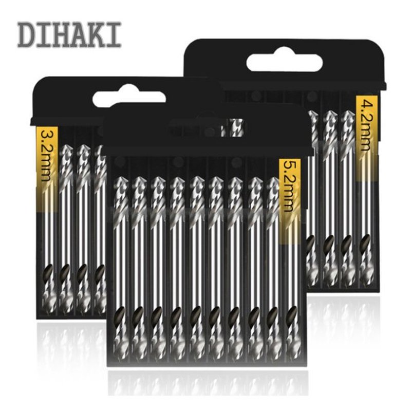 10 PCS/set Twist Drill Bit Set HSS6542 Drill Bit 3.2mm / 4.2
