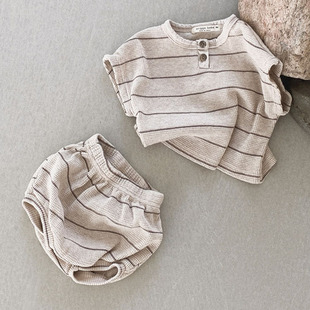 Newborn baby clothes boy casual western style striped short-