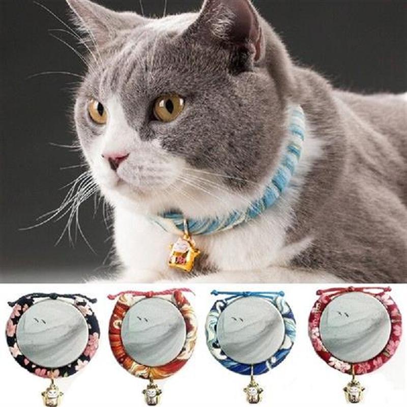 1Pc Colorful Cute Bell Collar Adjustable Buckle Cat Collar