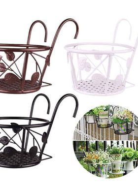 Railing Potted Plant Hanging Flower Pot Storage Basket