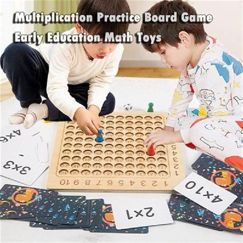 Wooden Montessori Multiplication Board Game Kids Learning