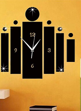 Clocks Wall Home Decor Living Room Luxury 3d Mirror Silver W