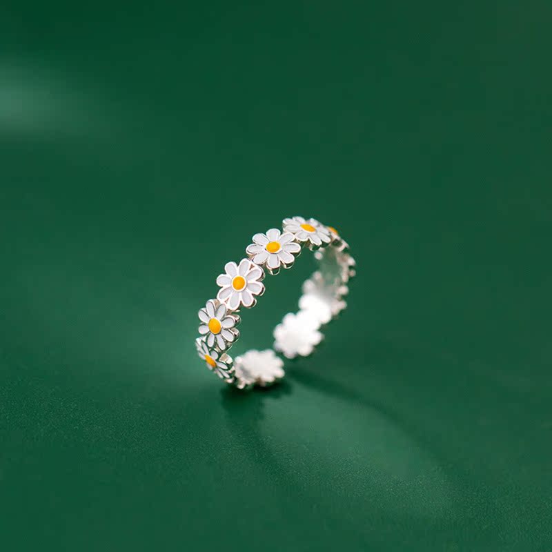 Coconal rendy Korean Style Daisy Flower Rings For Women Swee