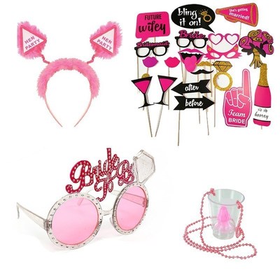 Bachelorette Party Bride to be Supplies Prop Set Kit White