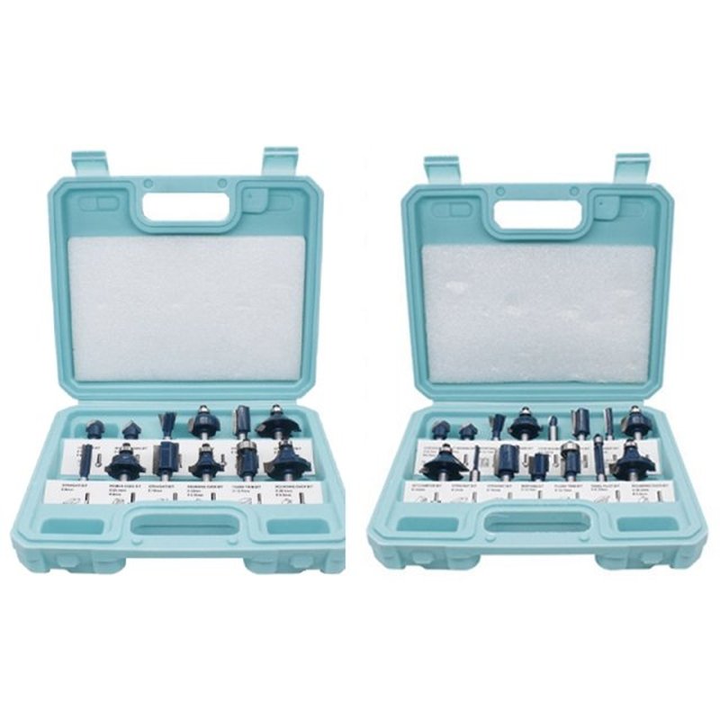 Router Bits Set 12/15-Piece 1/4 Inch Router Bits Kit with Ca