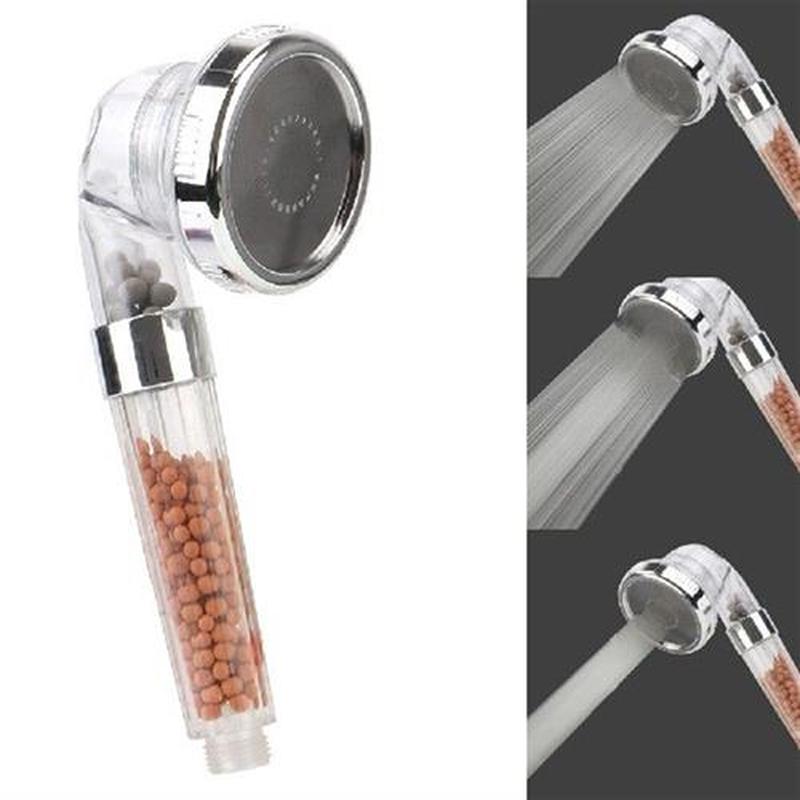 Saving Water Bath Shower Head Anion Filter 3 Modes Jetting