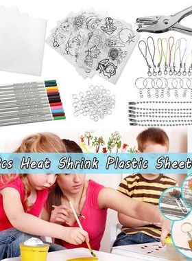 Heat Shrink Plastic Sheets Kit Shrinky Art Paper Hole Punch