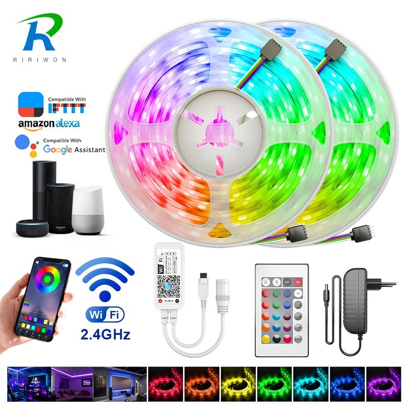 5m 10m 15m WiFi LED Strip Light RGB Waterproof D 5050 2835 D