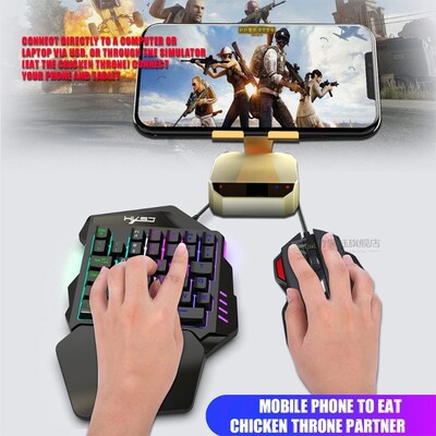 Single hand One-Handed Gaming Keyboard 35 Keys RGB Backlit P