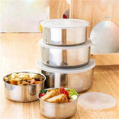 5Pcs Stainless Steel Bowls Set Capacity Nesting Mixing Bowl