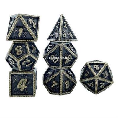 7 Pcs/Set Metal Dices Polyhedral Various Shapes Sculpture