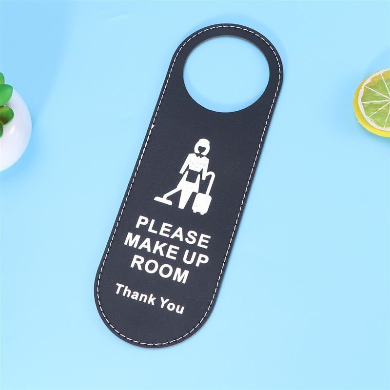 Leather Door Sign Do Not Disturb Hanging Sign Cleaning Doubl