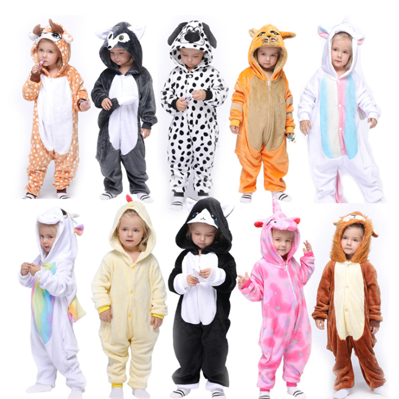 Tiger Kigurumi For Kids Children Unicorn Panda Pajamas Winte
