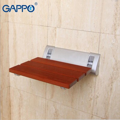 Wall Mounted Shower Seats Solid wood folding seat bathroom r