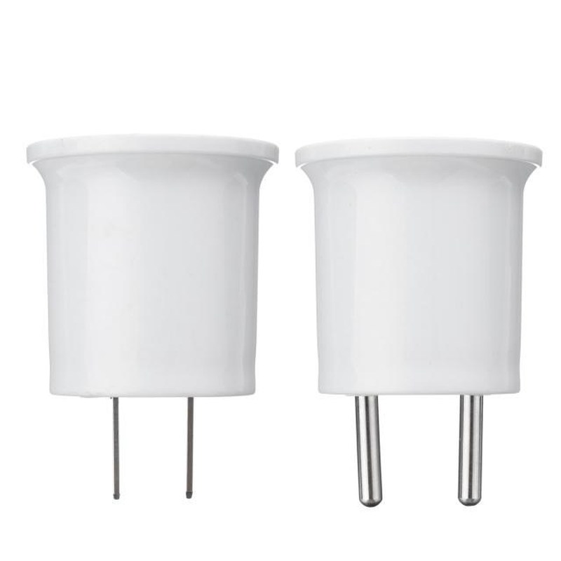 E27 Lamp Base To EU/US Plug Socket Lamp Holder Converter Ada