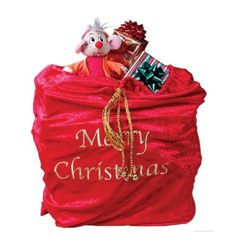 Christmas decorations sack Santa claus gift bag red Santa