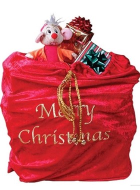 Christmas decorations sack Santa claus gift bag red Santa