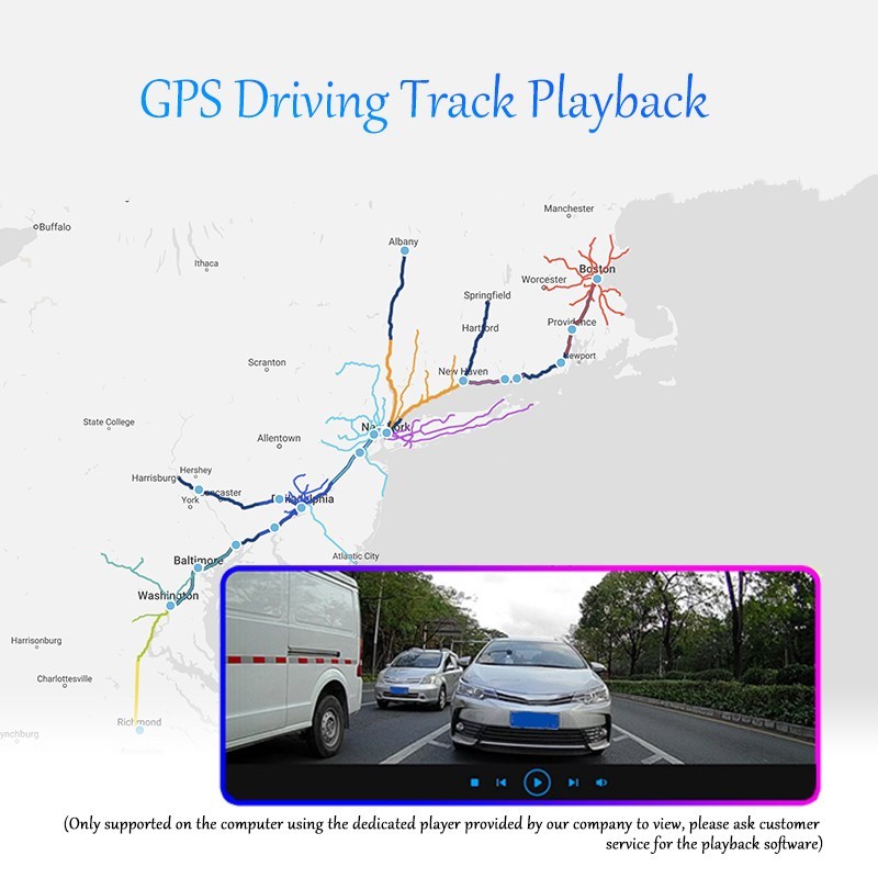 3 inch Motorcycle Dual Recording Plastic Case Black IPS Scre