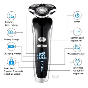 New Electric Shaver For Men 4D Electric Beard Trimmer USB Re