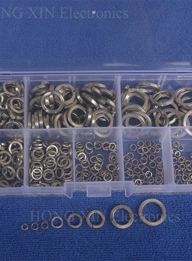 360pcs/set Stainless Steel Spring Washer Assortment Kit M2/M