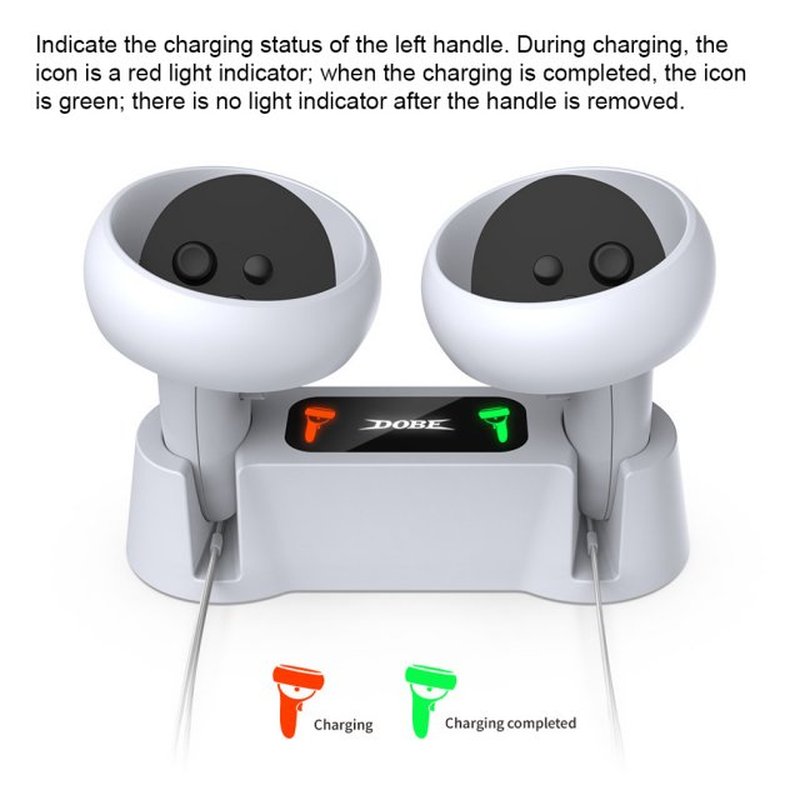 For Oculus Quest 2 Gamepad Charge Dock Station Dual Controll