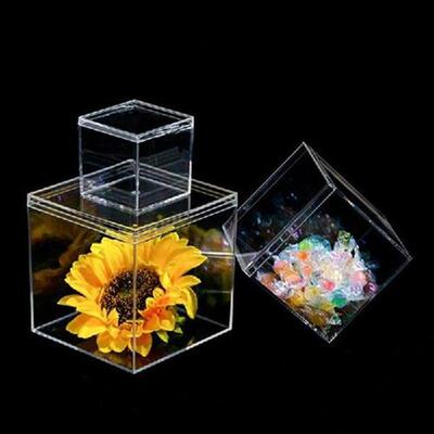 12 Pcs Clear Stackable Acrylic Storage Box with Flap Lids