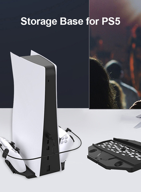 For PS 5 Game Console Vertical Stand Dual Controller