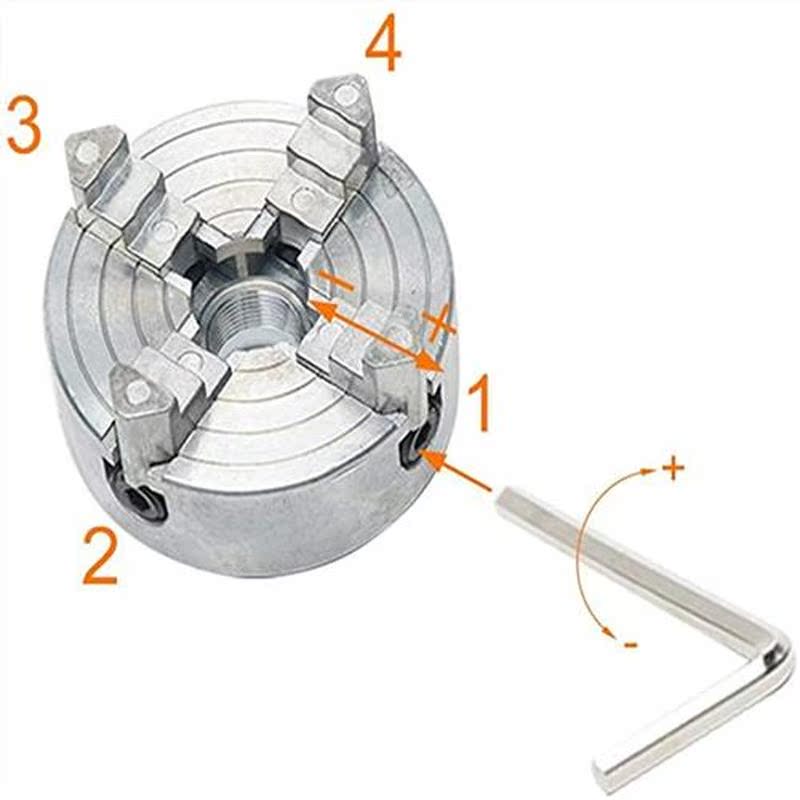 4 Jaws Manual Lathe Chuck Clamp High Carbon Steel Self-Cente