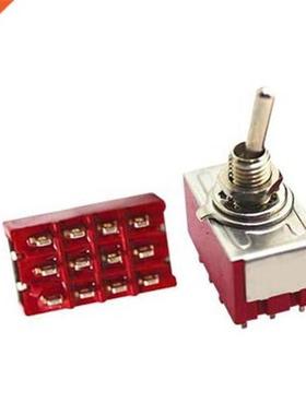 10Pcs 12-Pin Mini Toggle Switch 4PDT ON-OFF-ON 2A250V/5A125V