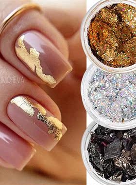 Aluminum Foil Sequins For Nails Gold Silver Irregular Glitte