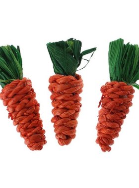 3Pcs Carrot Shaped Rabbit Hamster Chew Bite Toys Guinea Pigs