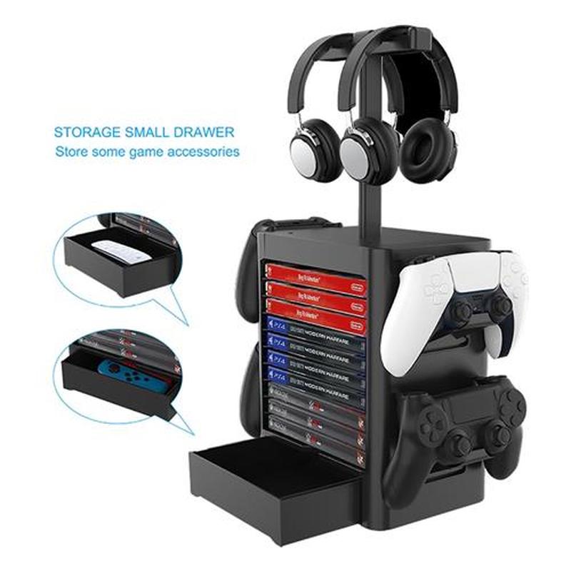 Game CD Disc Tower Stand For PS5 PS4 Xbox Games Discs Stora