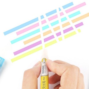 6pcs Double Head Erasable Highlighter Pen Marker Pastel Liqu