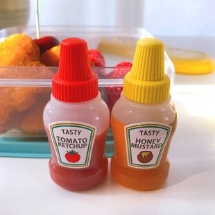 2pcs Mini Seasoning Sauce Ketchup Bottle Small Containers Lo
