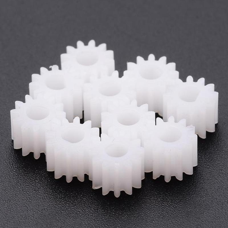10pcs/lot 1012DF Plastic Shaft Gear 3mm Hole D Shape Toy Acc