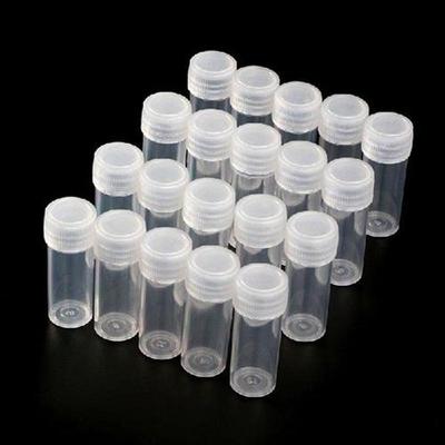 20Pcs 5ml Plastic Test Tubes Vials Sample Container Powder