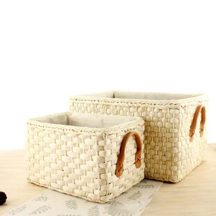 Simple Design Straw Storage Box Rectangular Clothing Basket