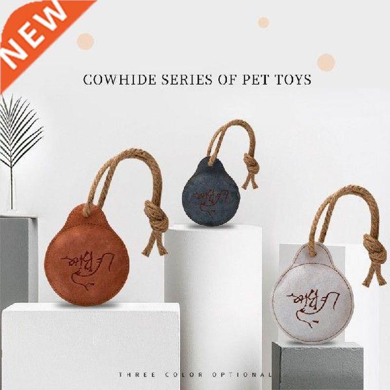 Pet Dog Toy Genuine Leather Flying Discs Small Medium Dogs