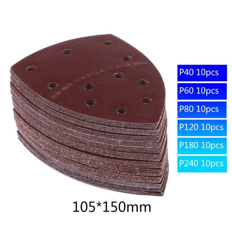 60pcs 11-hole Sandpapers Sanding Sheets Abrasive Discs 40/60
