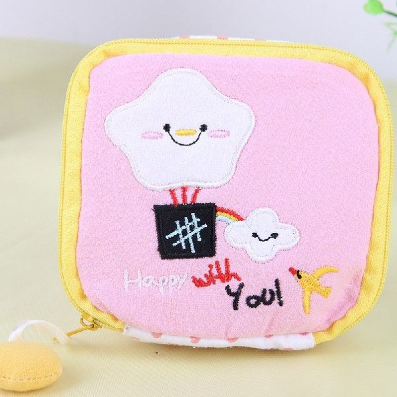 Cartoon Woman Cotton Sanitary Napkin Tampon Organizer
