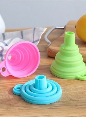 Protable Mini Silicone Foldable Funnels Collapsible Style Fu