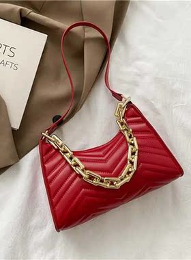 Fashion Check Embossed Handbags New PU Leather Chain Shoulde