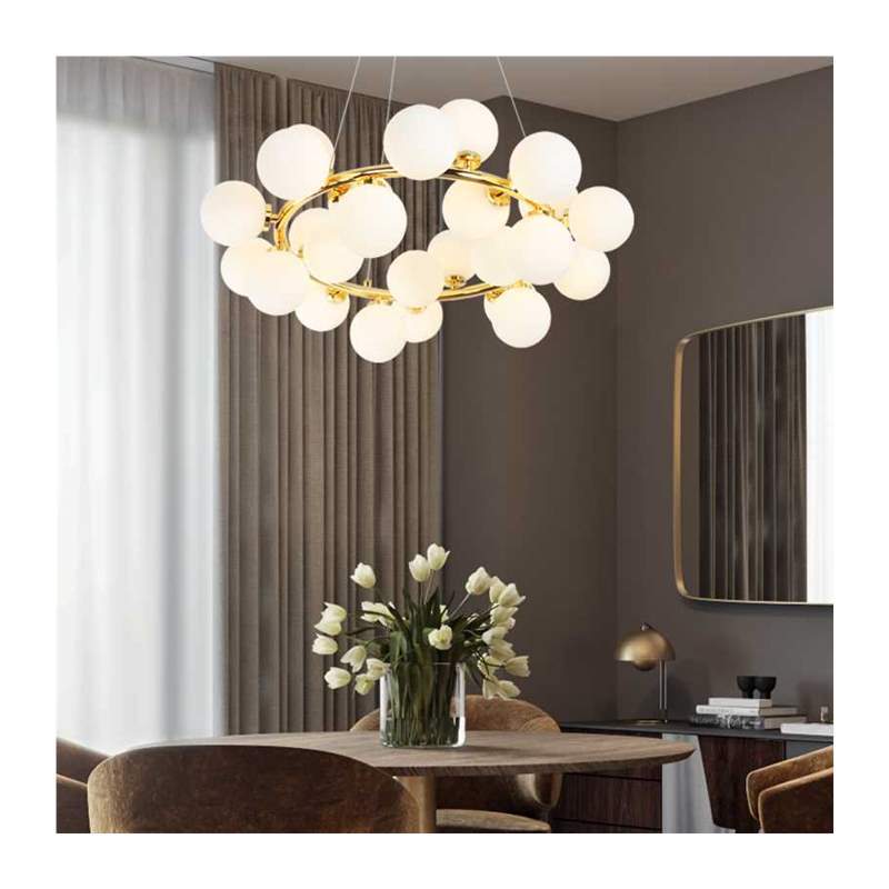 agic bean hanging chandelier Nordic ulti-head glass ball l