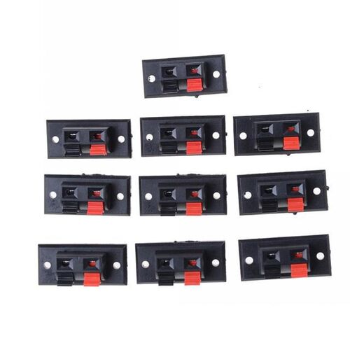 10 Pcs 2 Positions Connector Terminal Push in Jack Spring Lo