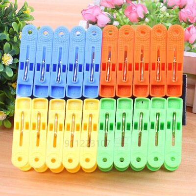 New 20pcs Plastic Clothespins Clothes Pegs Laundry Hanging