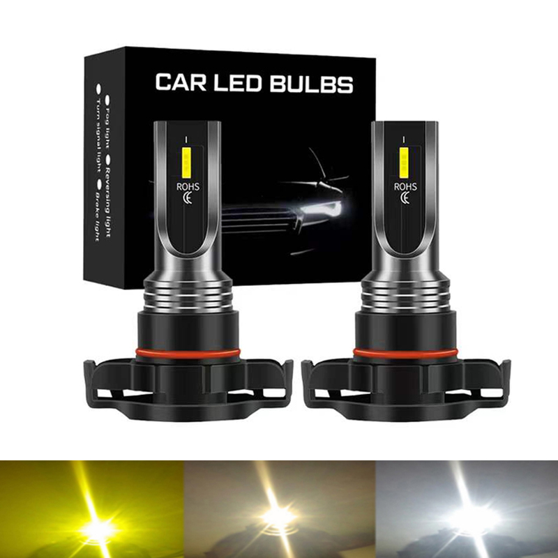 2Pcs PSX24W H16 P15D Motorcycle H4 H7 LED 6500K 3000K 8000K