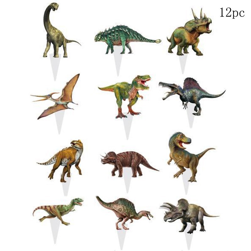Dinosaur Cake Decor Dino Jungle Safari Birthday Cupcake Topp