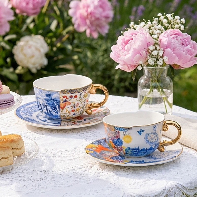 国风咖啡杯套装高档精致对杯骨瓷茶具结婚新婚情侣生日礼盒