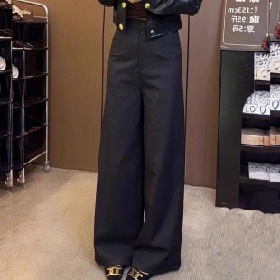 阔腿裤 复古黑色直筒休闲裤 百搭西装 高腰显瘦时尚 子 女2026春夏新款